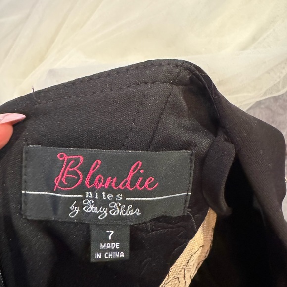 Blondie Nights by Stacy Sklar Spaghetti Strap Short Formal Dress. Juniors Sz 7 - Picture 4 of 6